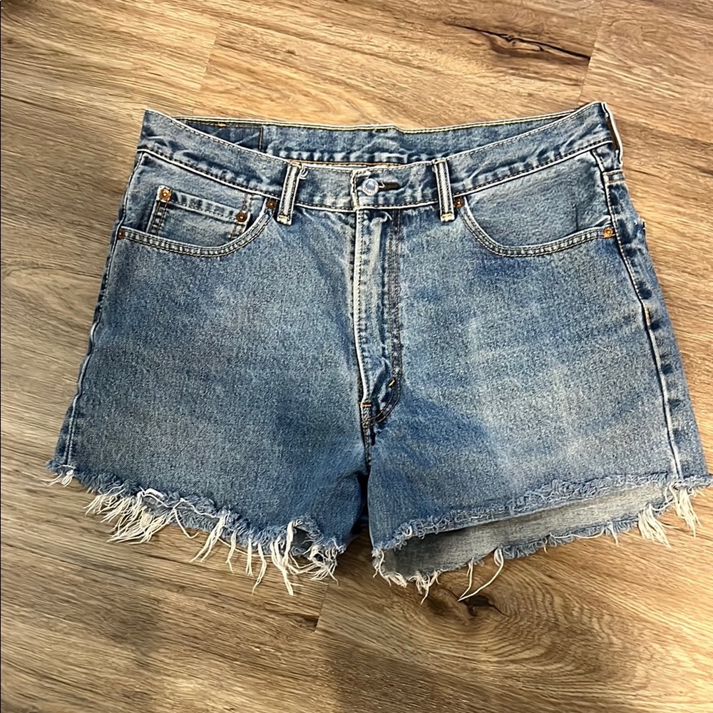 Denim Frayed Hem Women's Shorts